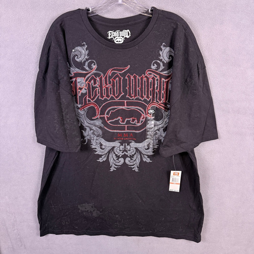 NWT Ecko Unltd MMA T-Shirt Mens 3XL Black Regal Graphic Tee Y2K Style